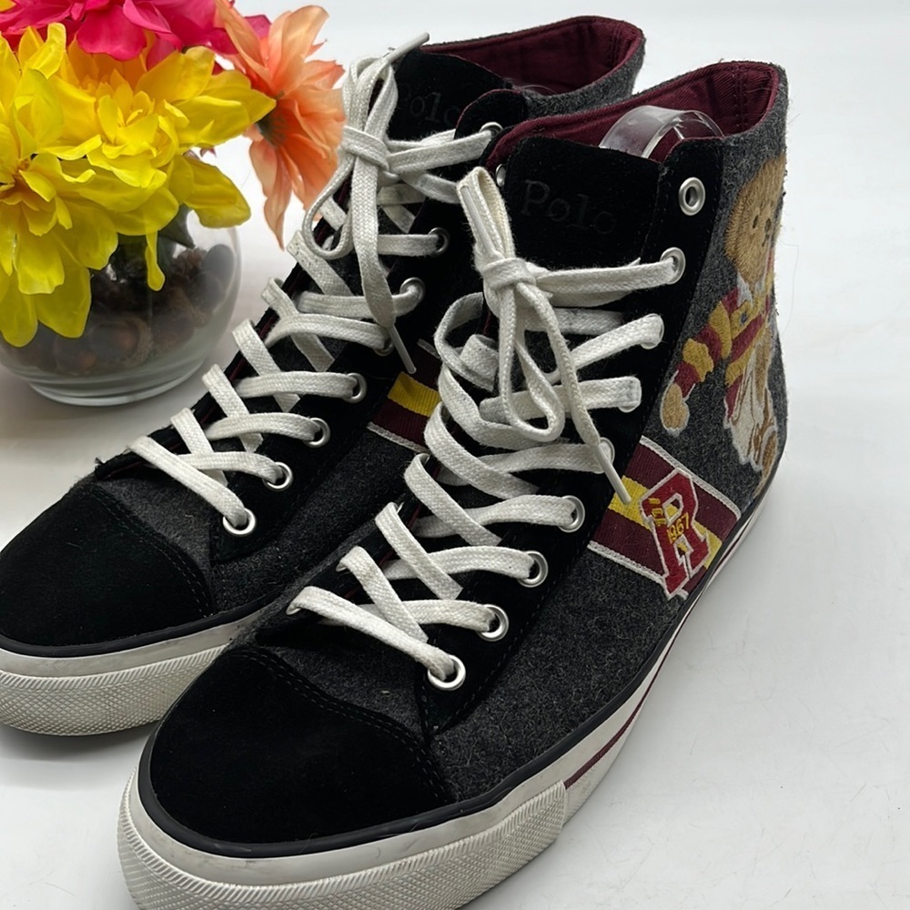 Polo by Ralph Lauren Black and Gray High-Top Sneakers